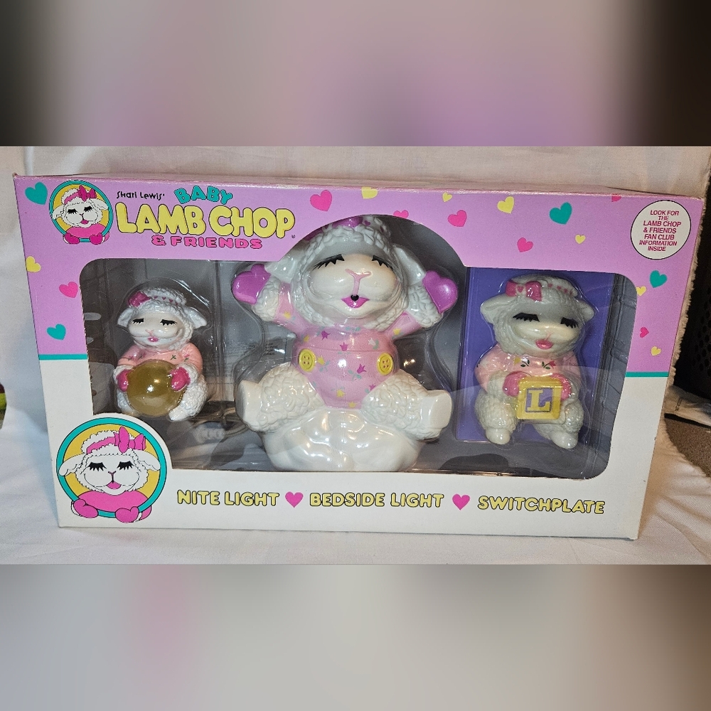 Vintage Baby Lamb Chop Night Light Set